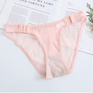 Pink Sheer see trough Bikini Swim wear bottom with side closures